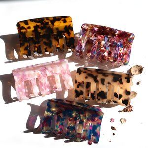 Large France Tortoise Shell Acetate Hair Claw Hair Clip (5 Multi-color )